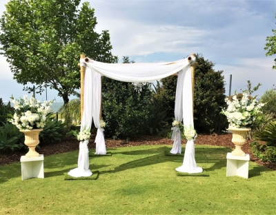 Bamboo Gazebo with full draping $242.00