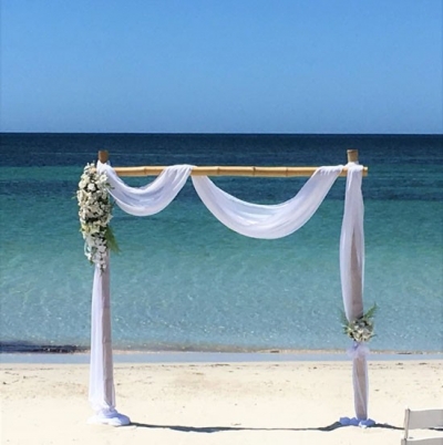 Dressed Single Bamboo Arch $132.00 (Beach weddings only)