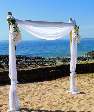 Dressed Single Bamboo Arch $132.00 (Beach weddings only)