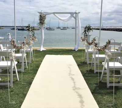 Beach theme aisle decor