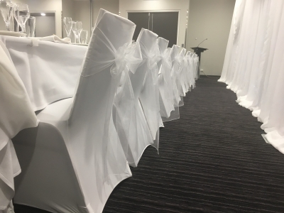 White organza sashes