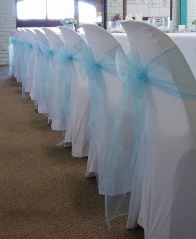 Soft blue organza sash