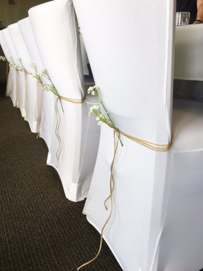 Rustic twine with babies breath
