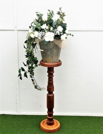 Vintage Pedestal only $16.50 each (Flower bucket $55.00 each)