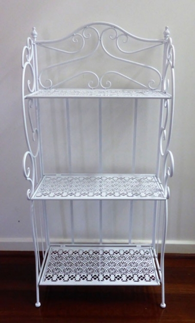 White metal bakers display stand $33.00 each