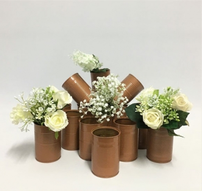 Assorted copper flower tins P.O.A. 