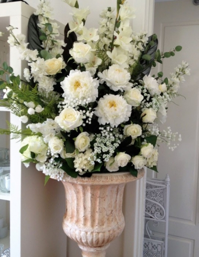 Urn with Silk Flower  Arrangement