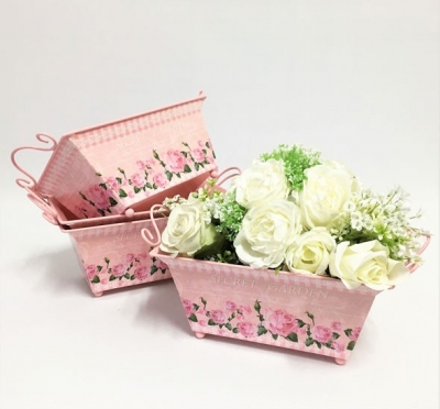 Pink flower buckets $6.60 each (flowers not included)