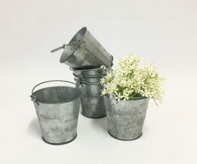 Small zinc flower buckets $2.75 each (flowers not included)