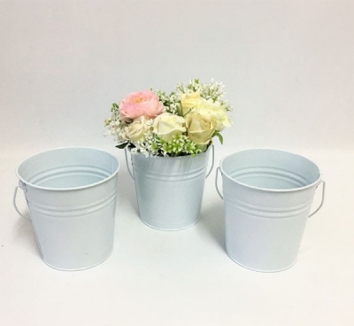 White flower buckets 17cm x 15cm $4.40 each (flowers not included)