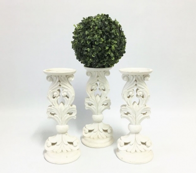 White stone candle or flower holder $8.80 each (candle not included)