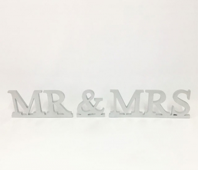 Silver Mr & Mrs Sign 80cm x 20cm $27.50 each