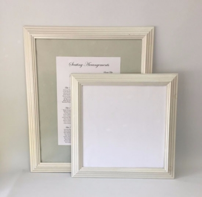 White pearl frame set large 70cm x 60cm small-50cm square $40.00 pair