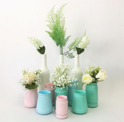 Assorted pastel vases P.O.A.