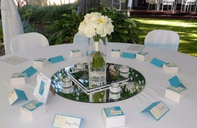 Floral arrangement with mirror base $POA