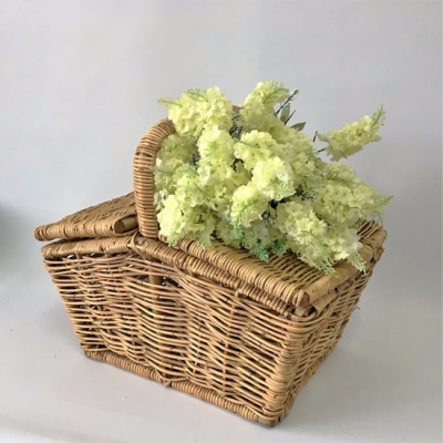 Vintage picnic baskets with silk flowers P.O.A.