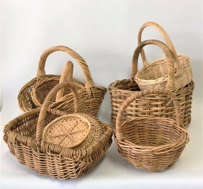 Various cane baskets. Small $4.40 each, Medium $8.80 each
