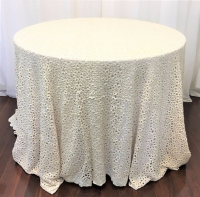 Vintage cream crochet lace tablecloth, extra large $27.50 each - 1 available