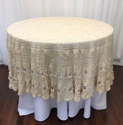 Vintage cream crochet tablecloth large $22.00 - 1 available