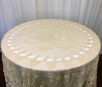 Vintage cream crochet tablecloth large $22.00 - 1 available