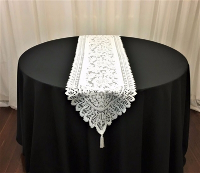 Short crochet lace table runner $3.30 each (2 available)