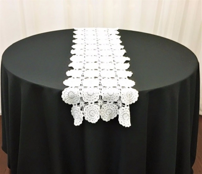 Short crochet lace table runner $3.30 each (2 available)