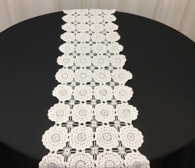 Short crochet lace table runner $3.30 each (2 available)