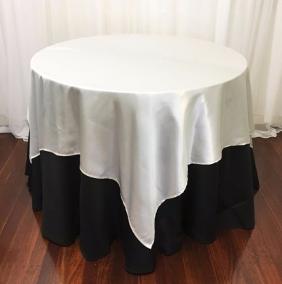 Champagne satin tablecloth $16.50 each