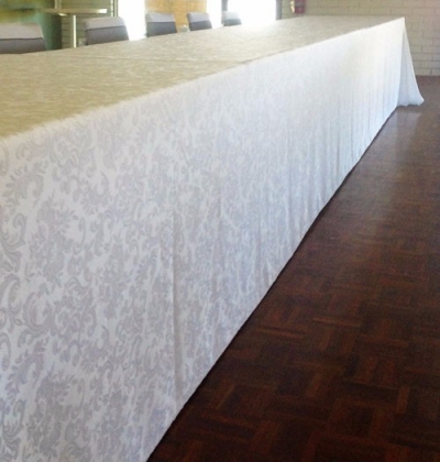 White Damask table cover only $93.50