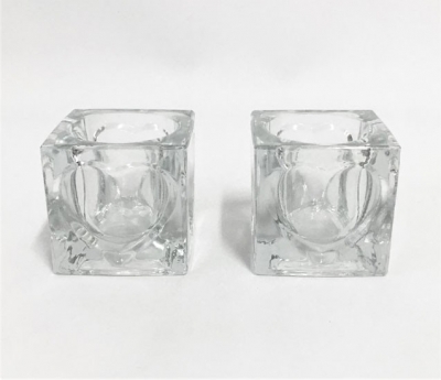 Square glass love heart tea light holder $1.65 each including tea light