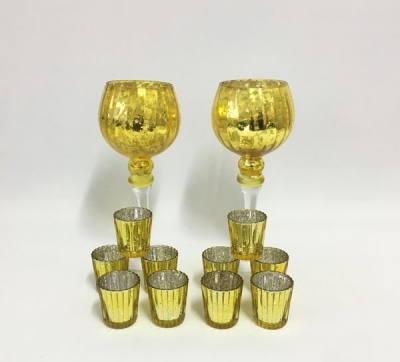Yellow gold tea light holder collection, set of 12 $22.00 per set