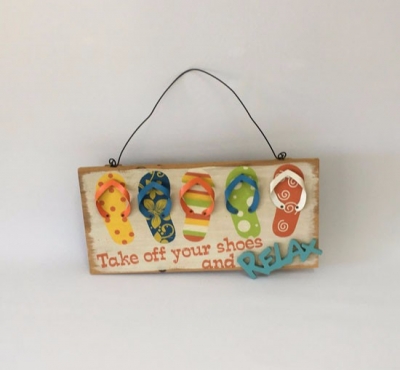 Beach shoe sign 33cm x 16cm $11.00 each