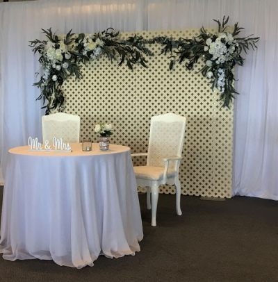 Lattice and flower backdrop
